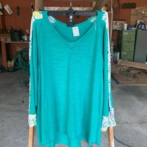 Arizona Jean Co Teal Floral Blouse 🌼